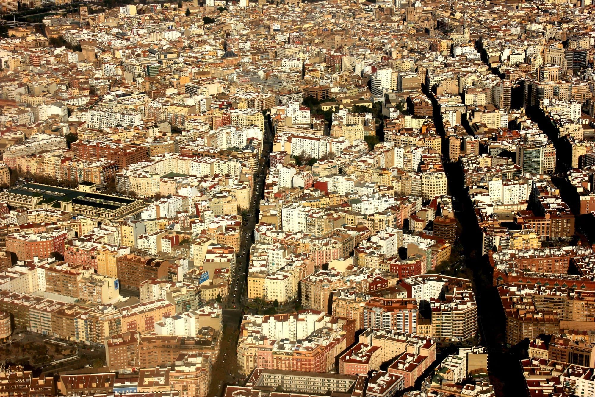 Valencia sunny aerial view